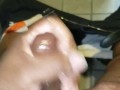 In rest room jacking off