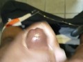 In rest room jacking off