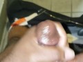 In rest room jacking off