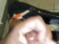In rest room jacking off