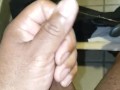In rest room jacking off