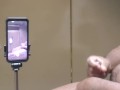 On bath room counter jacking off