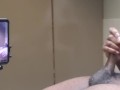 On bath room counter jacking off