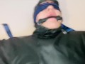 Amateur Bondage - Rough Fuck - PVC Raincoat Orgasm Creampie