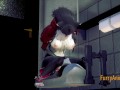 Furry Hentai - Black Kitty Fingering in a Japanese Toilet