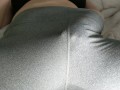 Teen babe in yoga pants plays with wet pussy *wet sounds*