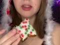 Christmas cookie chewing. Food fetish