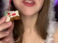 Christmas cookie chewing. Food fetish