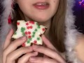 Christmas cookie chewing. Food fetish