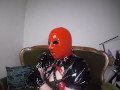 Trailer Heavy Rubber Mask, Solo Pleasure By Miss Maskerade In Latex Corset Gagged Playing With Dildo
