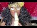 Ebony MILF Gives ASMR Sucking and Moaning Banana Blow Job