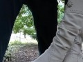 He followed me in the street and I let him cum on my boots in public park and filmed cumshot