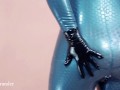 Luxury Latex Rubber Catsuit On Curvy Body of Milf Fetish Model Arya Grander