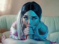 Asian girl inpijama unicorn got cum in her mouth