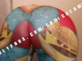 McDonalds Burger Tights Hugs Cami Creams Booty Clapping Bent Over Thick Thighs Shaking Ebony BBW Ass