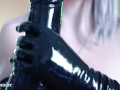 Sexual latex rubber glove fetish Arya Grander