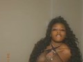 Spit on it! Pretty Solo Ebony rubbing clit - fingering wet pussy - amateur 