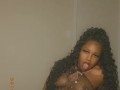 Spit on it! Pretty Solo Ebony rubbing clit - fingering wet pussy - amateur 