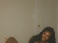 Spit on it! Pretty Solo Ebony rubbing clit - fingering wet pussy - amateur 