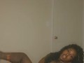 Spit on it! Pretty Solo Ebony rubbing clit - fingering wet pussy - amateur 