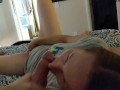 Amateur Home Video Big Dick Blowjob and Ball Licking POV Cumshot
