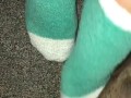Stripping off my stinky cowgirl boots and socks