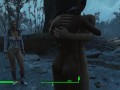 Gentle sex of a couple in the pouring rain in the game fallout 4 | PC gameplay