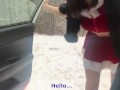 Risky taxi ride naked to Santa Claus