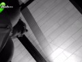 Hooked- Gilli straddles bedpost 