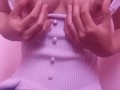 Asian playing with tits and nipples