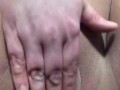 Pussy play through pantyhose