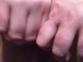 Pussy play through pantyhose