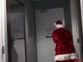 Black teen gets her asshole gaped by Santa On Christmas