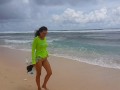 Romantic PEE from behind and against Wind # PISS on Stormy Beach