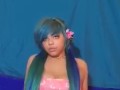 Blue hair scene queen strip teaser! Høney Valencia! 