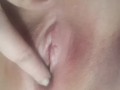Massaging, rubbing, teasing, fingering my freshly shaved pussy, up close cumming too!