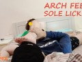 High arch, sole licking