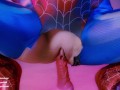 Sexy Mary Jane rides a big toy and takes cum in pussy - MollyRedWolf