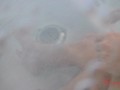 hot stepmom watches son jerk his big cock in the winter hot tub at dad's 