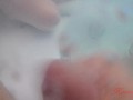 hot stepmom watches son jerk his big cock in the winter hot tub at dad's 