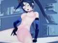 Mona from Genshin Impact fingering herself. 3D Hentai