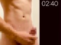 巨根　マッチョ　立ち　射精　カウントダウン　countdown cumshot