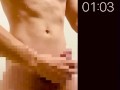 巨根　マッチョ　立ち　射精　カウントダウン　countdown cumshot