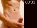 巨根　マッチョ　立ち　射精　カウントダウン　countdown cumshot