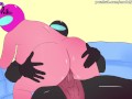 Among Us Pink fixing the couch with Black dick