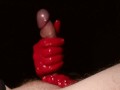 Handjob Red Latex Gloves