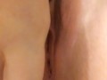 MILF masturbating with makeup brush