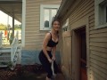 Sports Bra VS No Bra on a pogo stick - Piper Blush