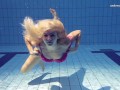 Elena Proklova spreading legs underwater