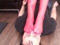 under the red nylon feet of madame louise